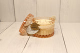 Crystal Jar - Peach color, Osmanthus & White Suede