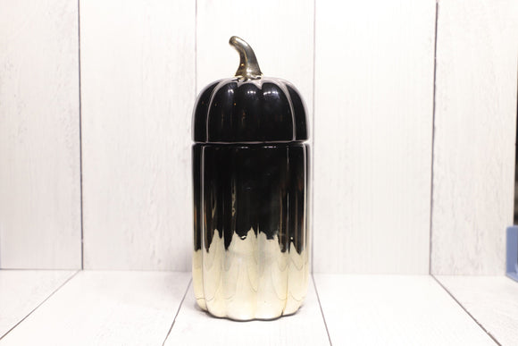 Medium Candle Ceramic Jar - Ombre Black & Gold