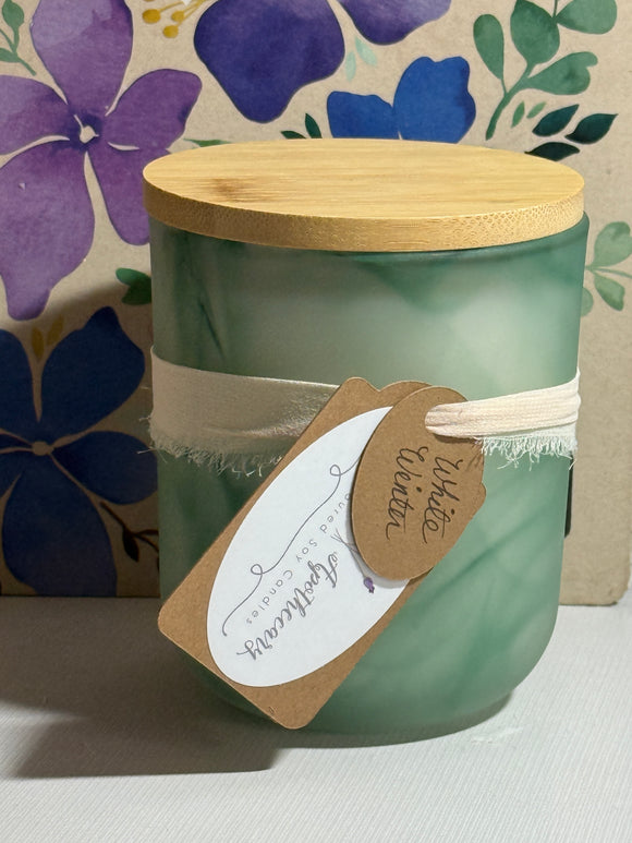 Green Swirl Tumbler - White Winter