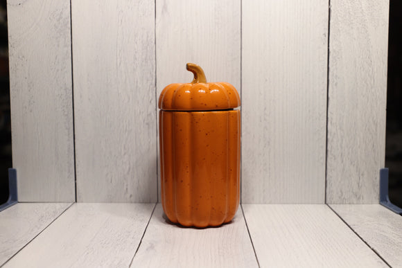 Tall Pumpkin Candle Ceramic Jar - Orange