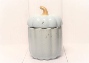 Pumpkin Candle Ceramic Jar - Light Blue