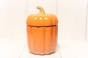 Pumpkin Candle Ceramic Jar - Orange